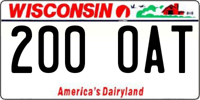 WI license plate 200OAT