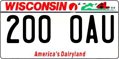 WI license plate 200OAU