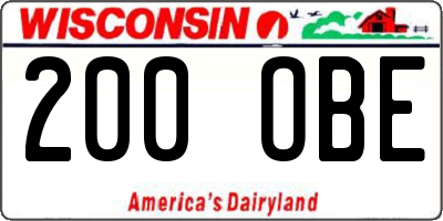 WI license plate 200OBE