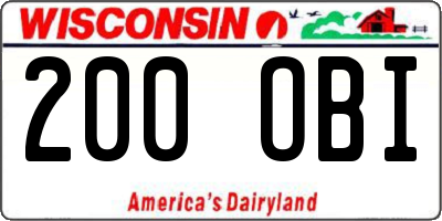 WI license plate 200OBI