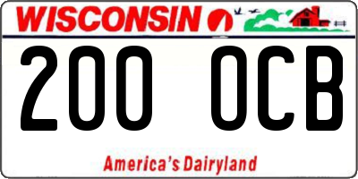 WI license plate 200OCB