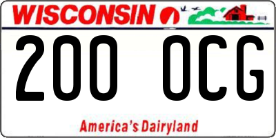 WI license plate 200OCG