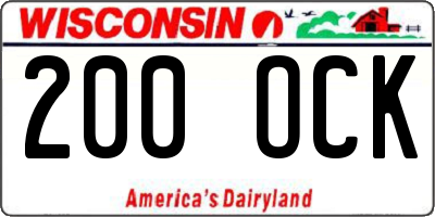 WI license plate 200OCK