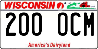 WI license plate 200OCM