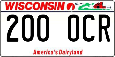 WI license plate 200OCR