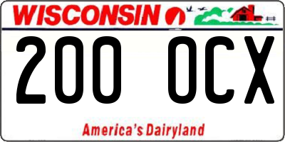 WI license plate 200OCX