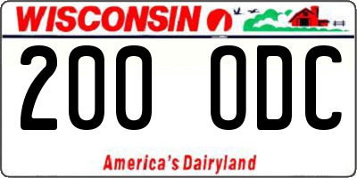 WI license plate 200ODC
