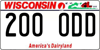 WI license plate 200ODD