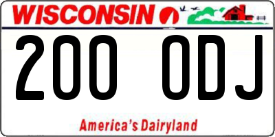 WI license plate 200ODJ