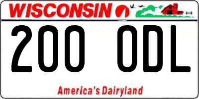 WI license plate 200ODL