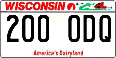 WI license plate 200ODQ