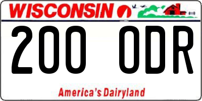 WI license plate 200ODR