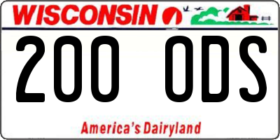 WI license plate 200ODS