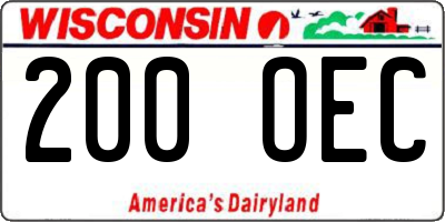WI license plate 200OEC