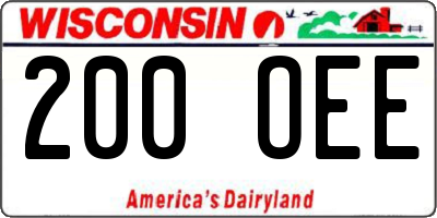 WI license plate 200OEE