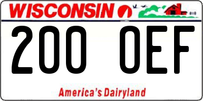 WI license plate 200OEF