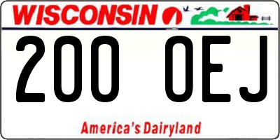 WI license plate 200OEJ