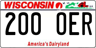 WI license plate 200OER