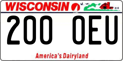 WI license plate 200OEU