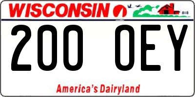 WI license plate 200OEY