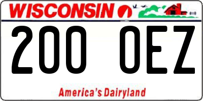 WI license plate 200OEZ