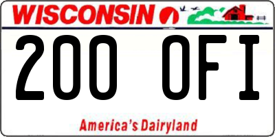 WI license plate 200OFI