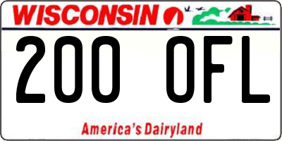 WI license plate 200OFL