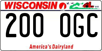 WI license plate 200OGC