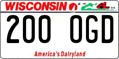 WI license plate 200OGD