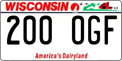 WI license plate 200OGF