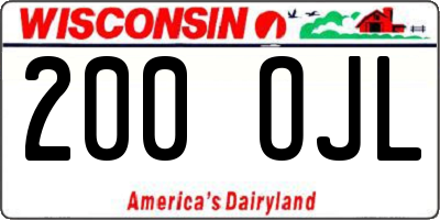 WI license plate 200OJL