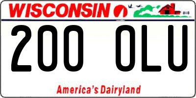 WI license plate 200OLU