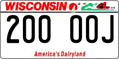WI license plate 200OOJ