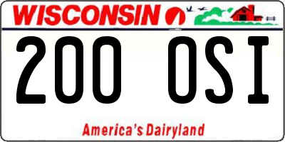 WI license plate 200OSI