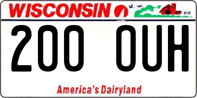 WI license plate 200OUH