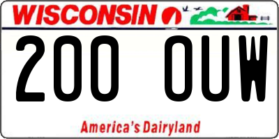 WI license plate 200OUW