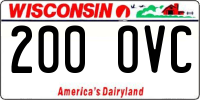 WI license plate 200OVC