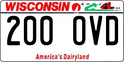 WI license plate 200OVD