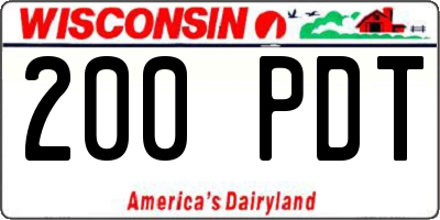WI license plate 200PDT