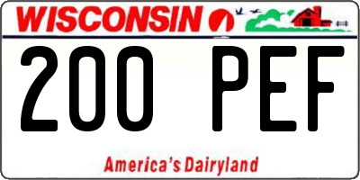 WI license plate 200PEF