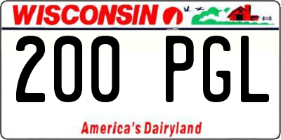 WI license plate 200PGL