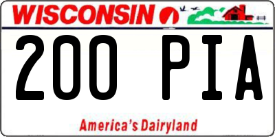 WI license plate 200PIA