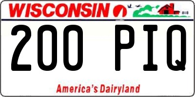 WI license plate 200PIQ