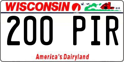 WI license plate 200PIR