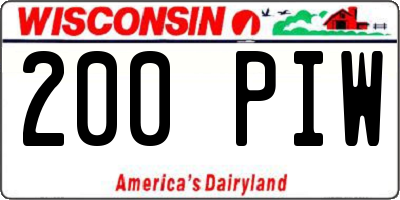 WI license plate 200PIW