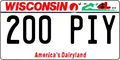 WI license plate 200PIY