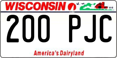 WI license plate 200PJC