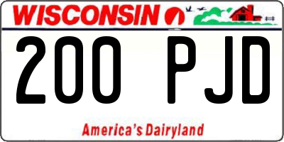 WI license plate 200PJD