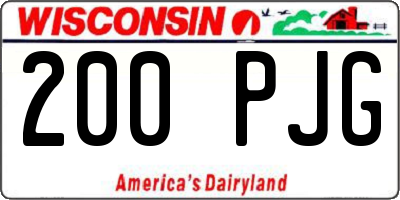 WI license plate 200PJG