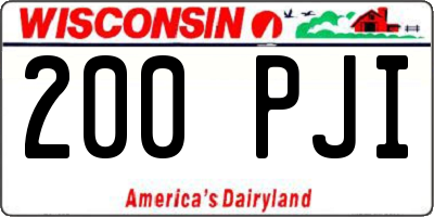 WI license plate 200PJI